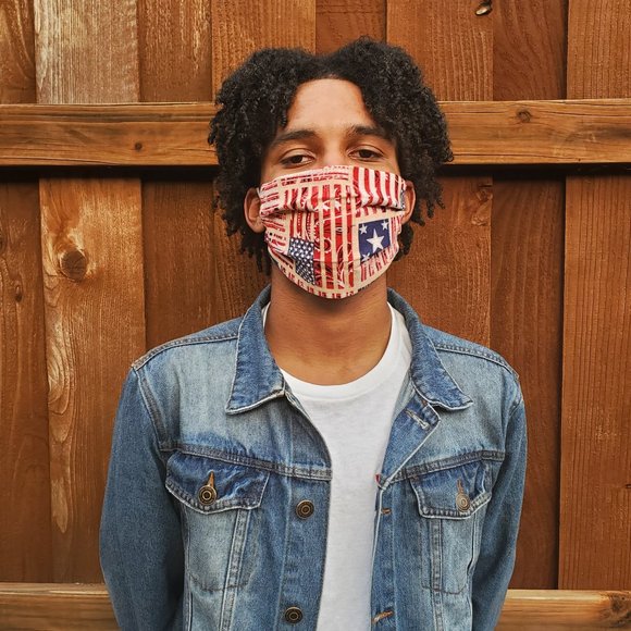 Bandana/Flag Handmade Cotton Face Mask,Reuse/Wash - Picture 2 of 4